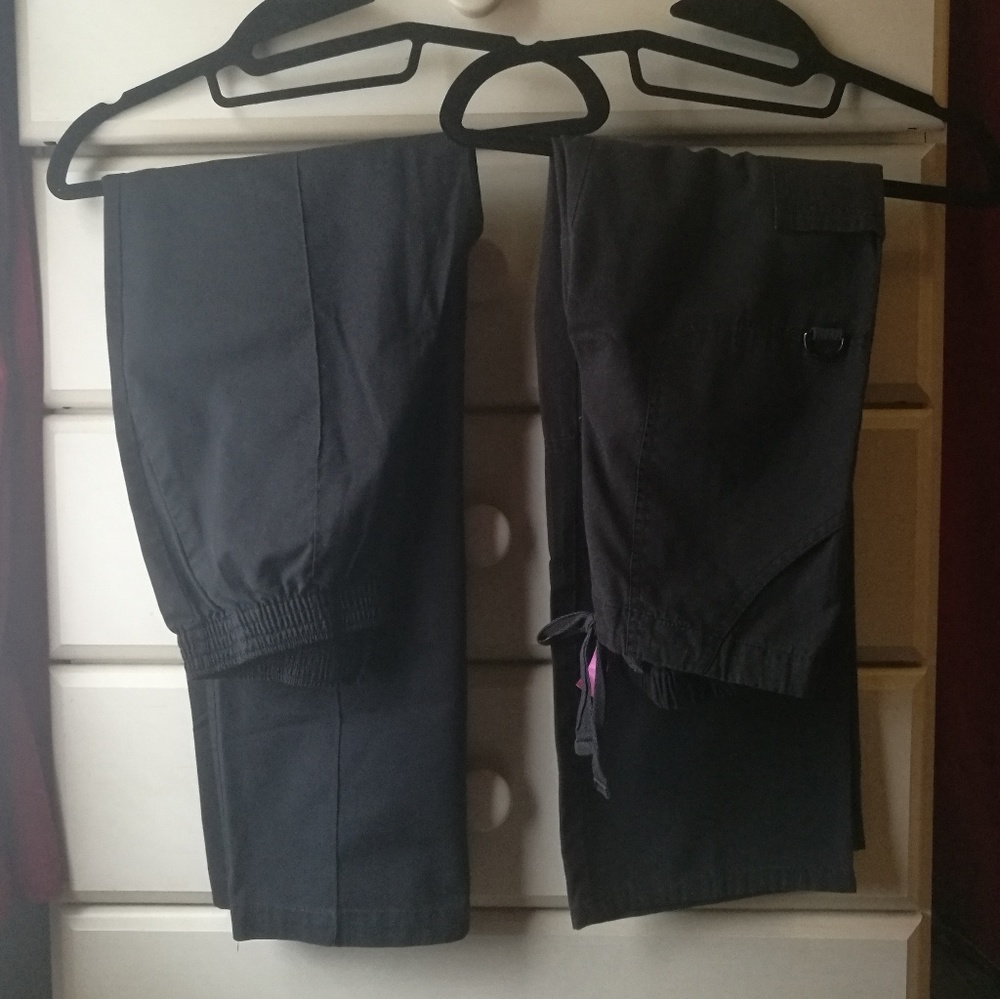 2 pairs of black scrub pants
