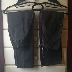 2 pairs of black scrub pants