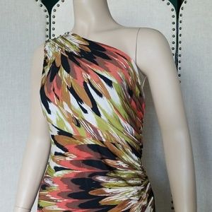 One Shoulder patterned dress by Emma & Michele