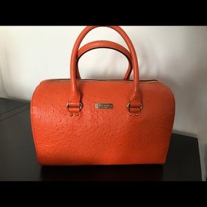 Kate Spade orange ostrich handbag  !!