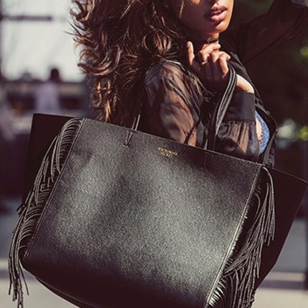 NWOT Victoria’s Secret Faux Leather Fringe Tote