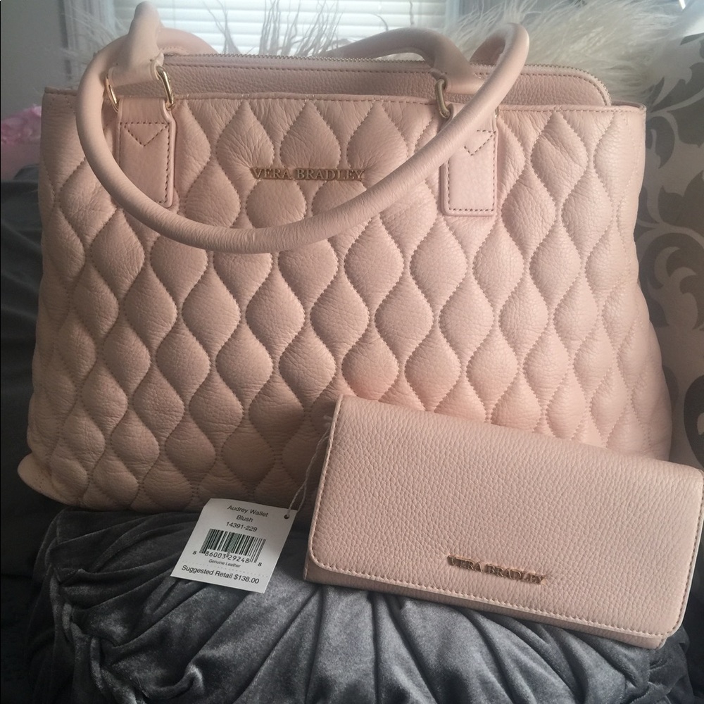 Vera Bradley Emma Tote & Matching wallet NWT Blush