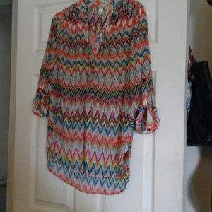 Chiffon top hi-lo sz M