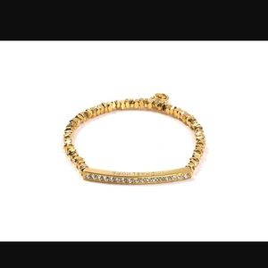 Michael Kors Beaded Gold Pavé Bar Bracelet