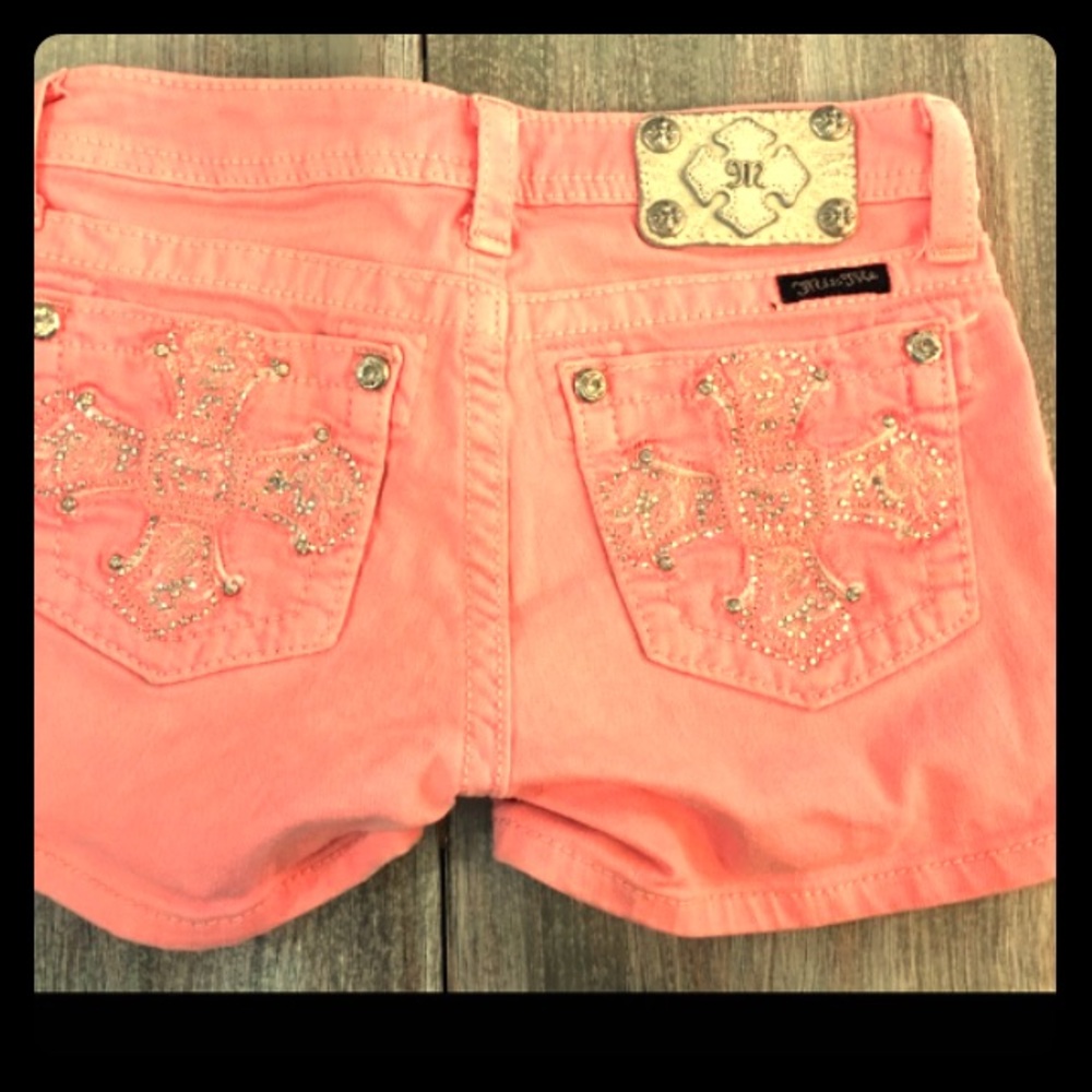 BLING Hot pink little girls size 14 Miss Ne shorts