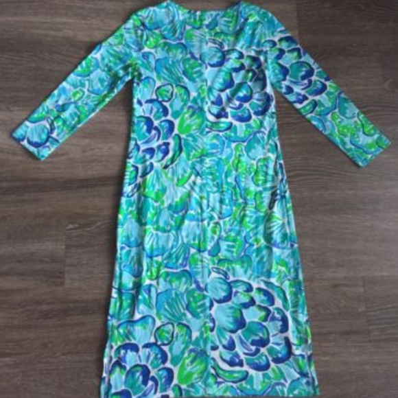 Lilly Pulitzer Dress XS Kenzie Lazy River Green - Picture 2 of 7