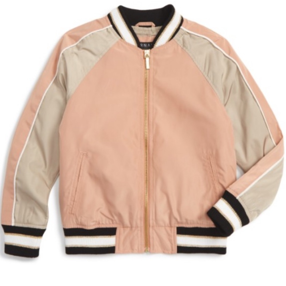Bernardo Varsity Bomber Jacket (Big Girls L 14/16)