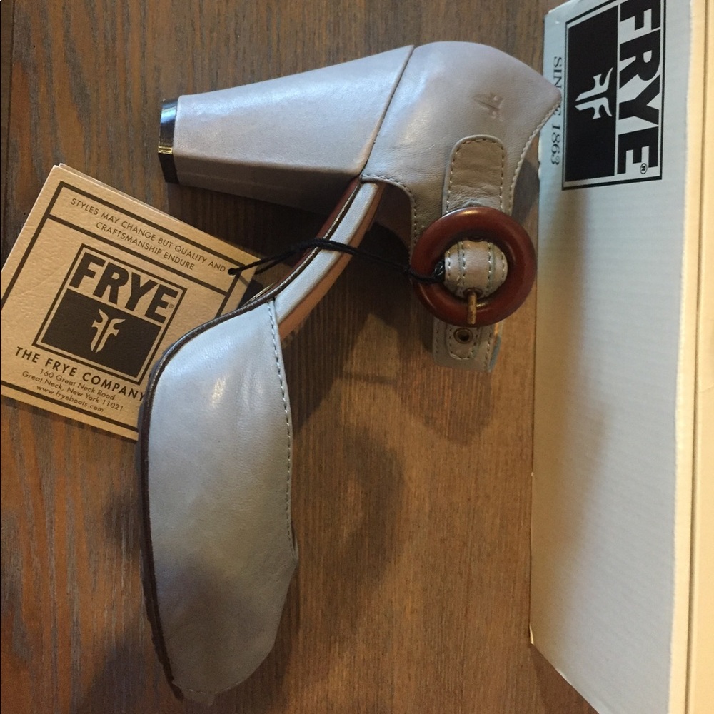 Frye Kelsey Ankle Strap Heels Sky Blue