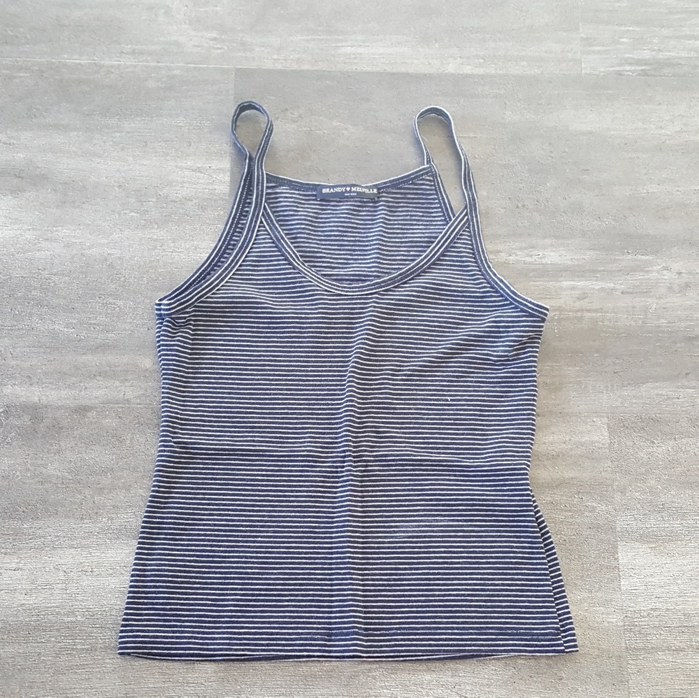 Navy White Striped Melville Tank