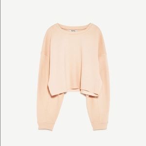 Zara Trafaluc Pink cropped sweatshirt Sz S