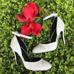 Michael Antonio Snake Embossed Silver Mary Janes Michael Antonio Snake Embossed Silver Mary Janes