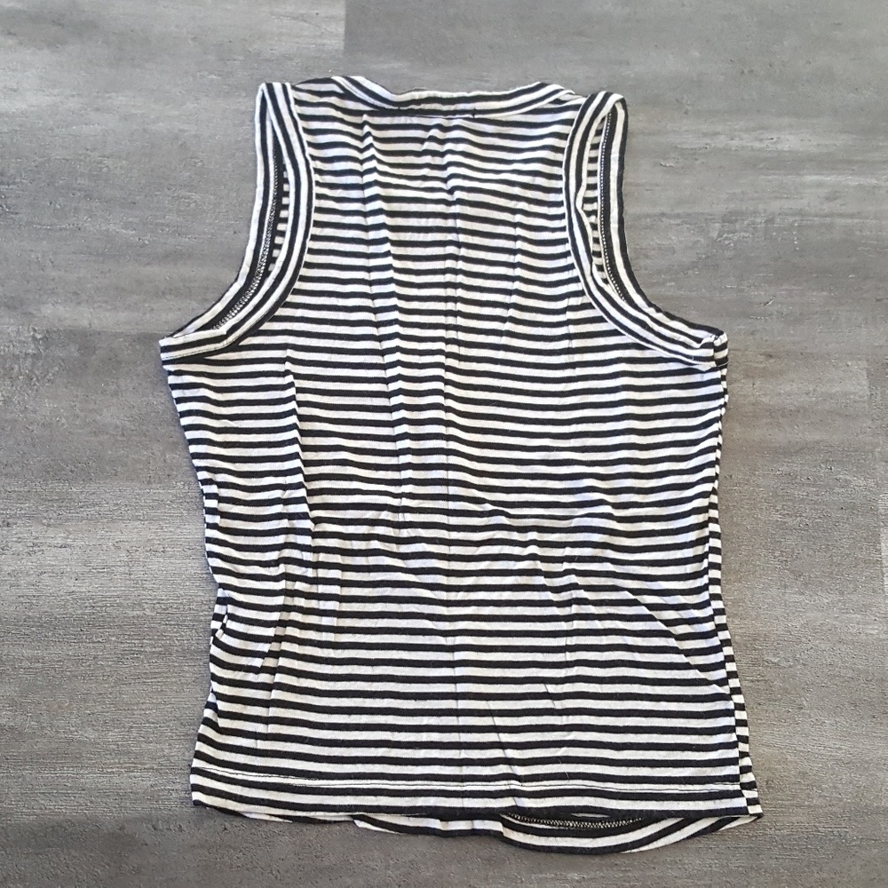 Black White Striped Melville Tank - Picture 2 of 3