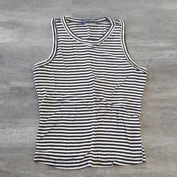 Brandy Melville Tops - Black White Striped Melville Tank
