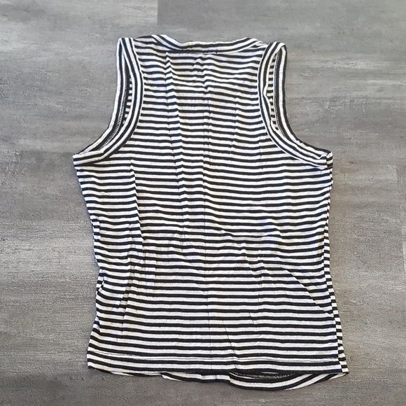Black White Striped Melville Tank - Picture 2 of 3