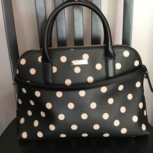 Black polkadot purse