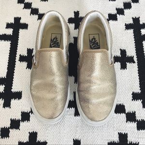 Vans Metallic Leather Slip On Sneakers Vans Metallic Leather Slip On Sneakers