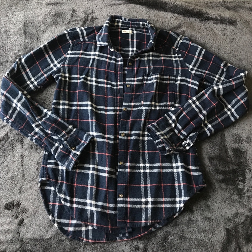 Hollister Navy Blue Flannel Size XS