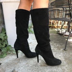 Tall black suede knee high boots Tall black suede knee high boots