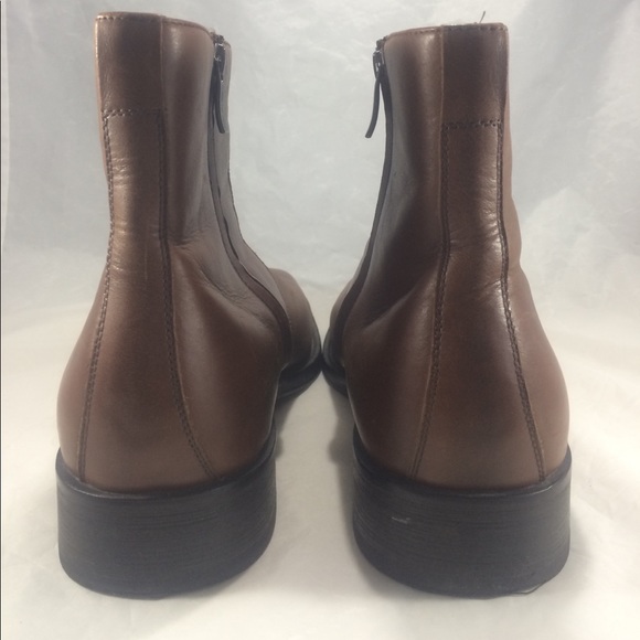 Brown leather Kenneth Cole zip up ankle boots - Picture 7 of 8