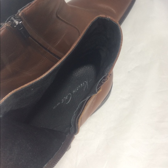 Brown leather Kenneth Cole zip up ankle boots - Picture 8 of 8