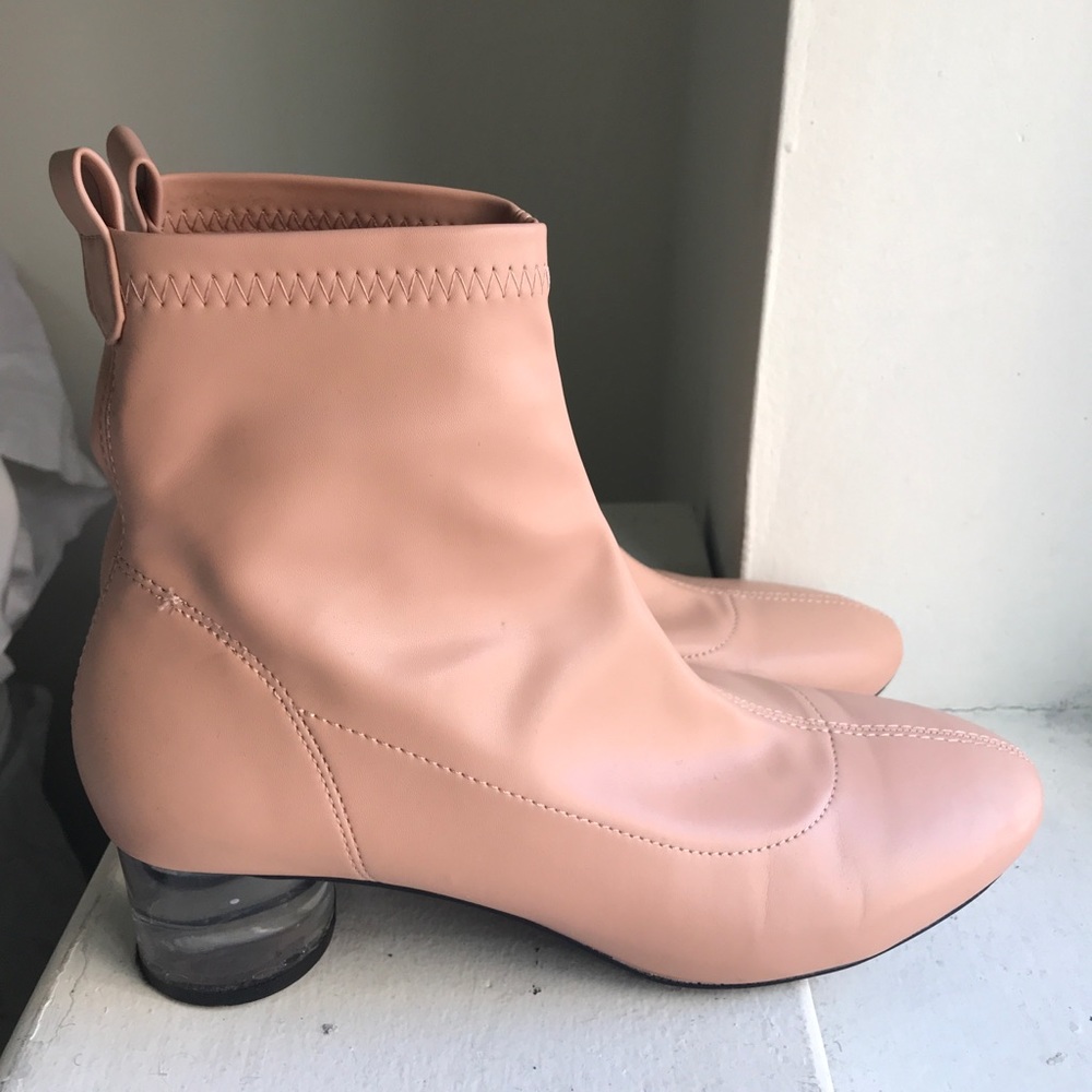 Faux Leather Zara booties with clear heel