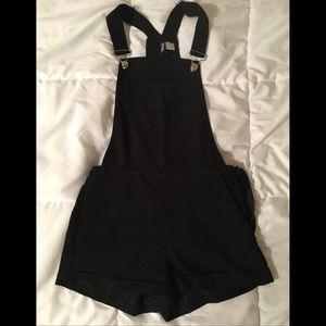 Divided Suede Black Overalls