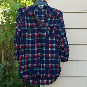 Market & Spruce Plaid Top