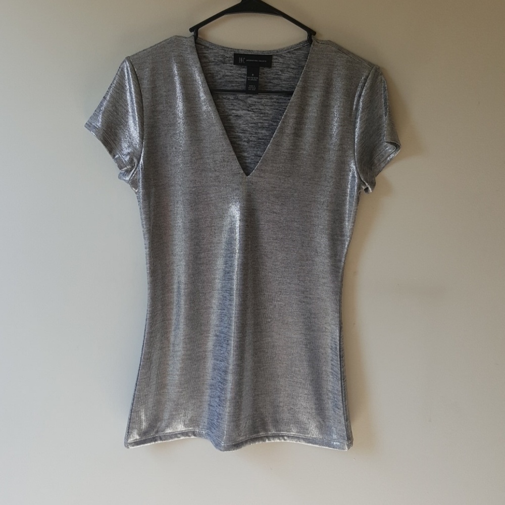 INC Metallic Tee Top
