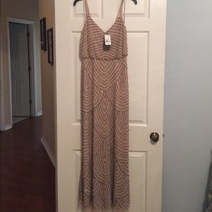 NWT Adrianna Papell long beaded dress size 8P.