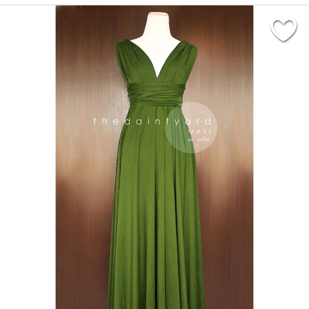 Olive green Multi Wrap maxi dress