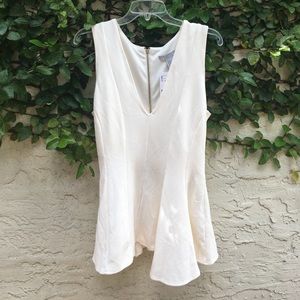 H&M - dressy cream zipper back top - size S H&M - dressy cream zipper back top - size S