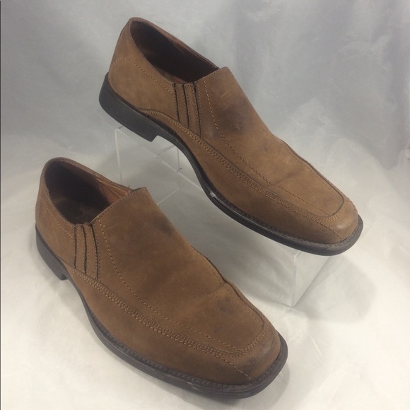 Johnston & Murphy brown leather men's slip ons - Picture 3 of 8