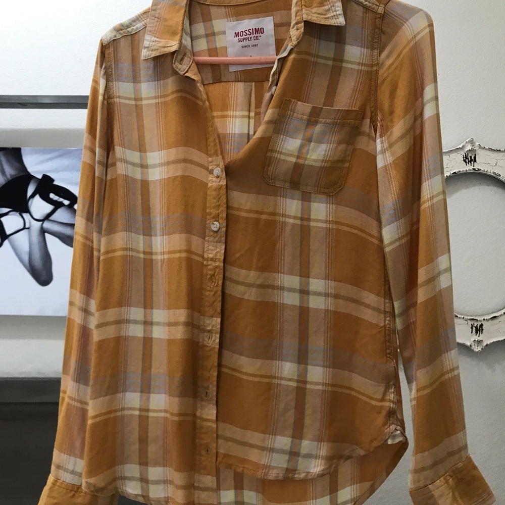 Mustard flannel size small worn once