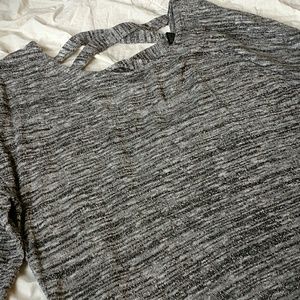 Lane Bryant criss cross back gray sweater Lane Bryant criss cross back gray sweater