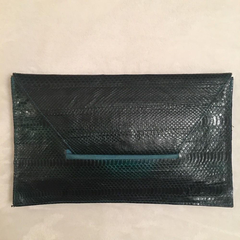 Beirn Snakeskin Envelope Clutch