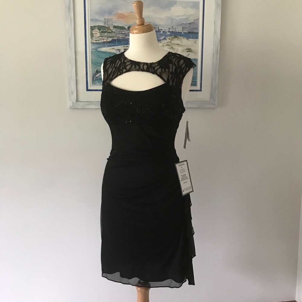 Fancy stylish flirty little black dress.