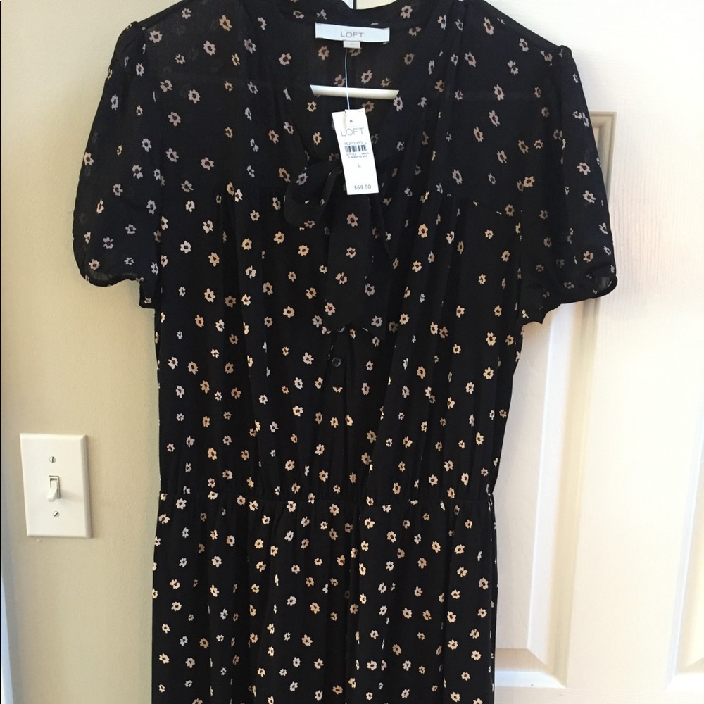 The Loft Black Floral Dress