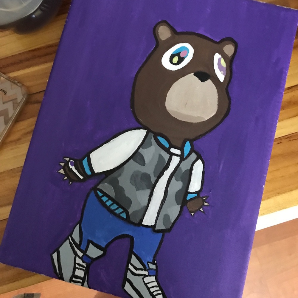 Kanye west Drop Out Bear Painting