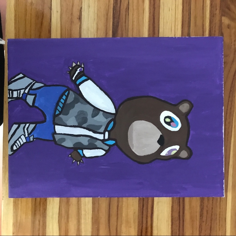 Kanye west Drop Out Bear Painting - Picture 2 of 2