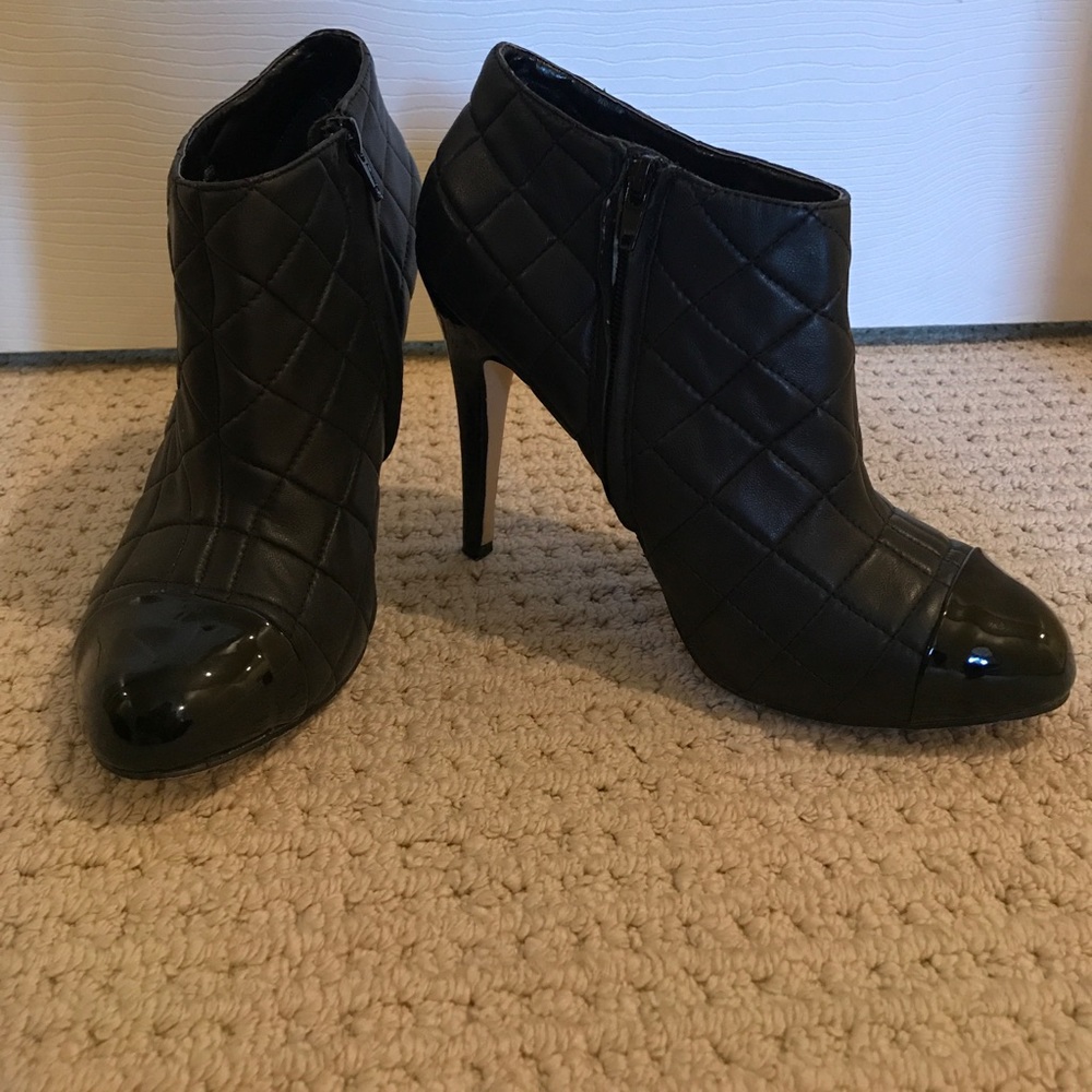 Black leather booties!