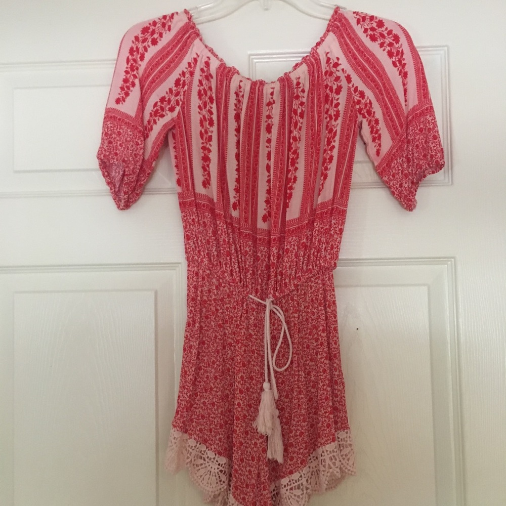 Red and pink romper