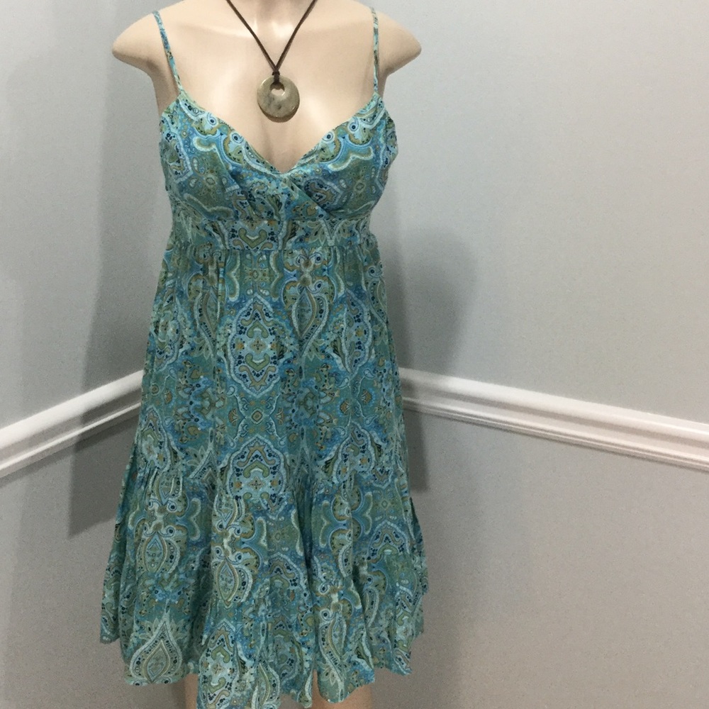 INC blue and green sundress