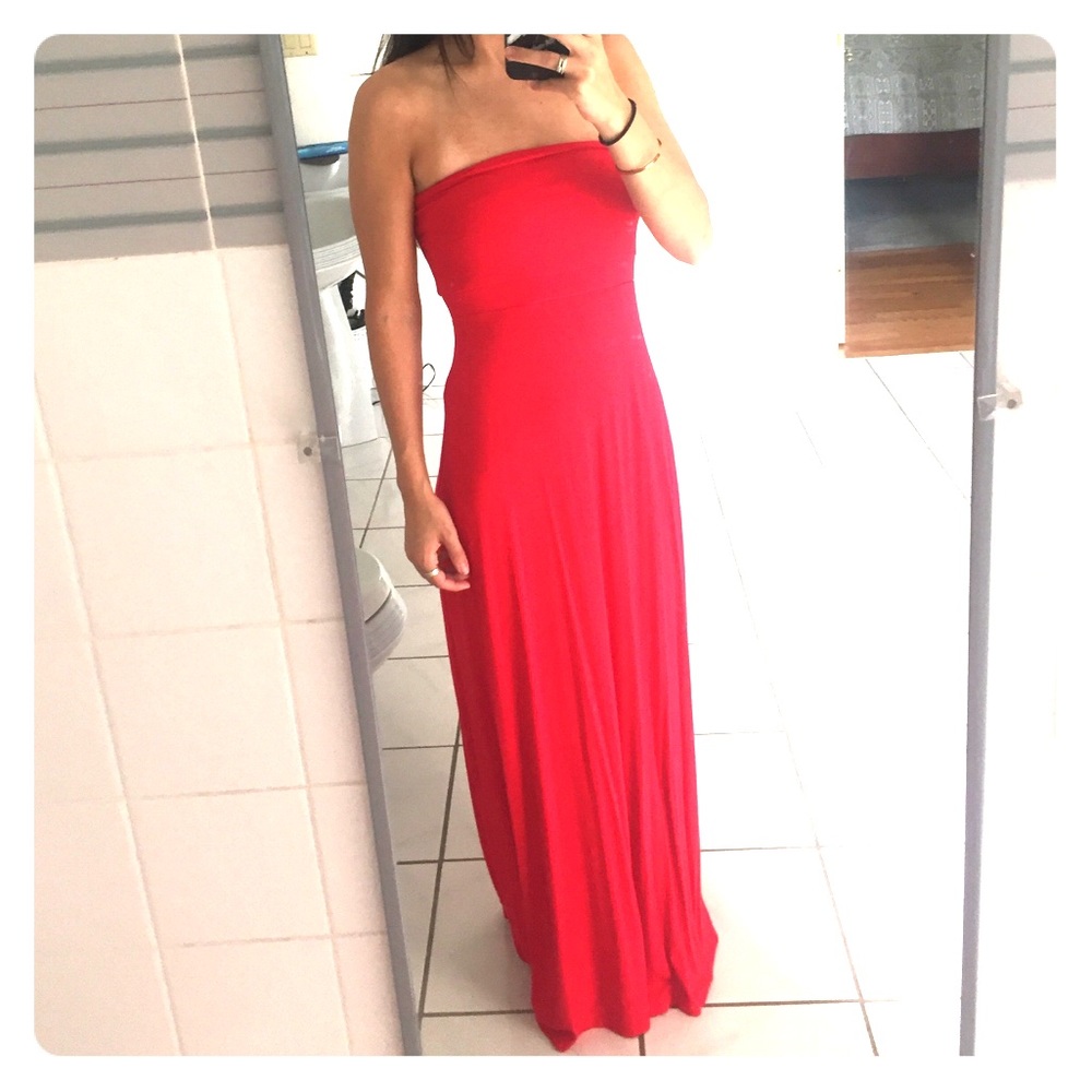 Old navy red maxi dress