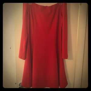 Red off the shoulder dress