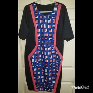 ELOQUII Printed Colorblock Dress ELOQUII Printed Colorblock Dress