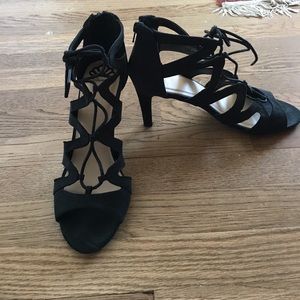 Black lace up heels