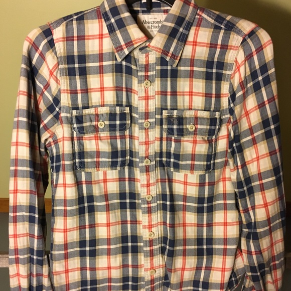Abercrombie & Fitch Multi/Plaid Regular Flannel M - Picture 1 of 2