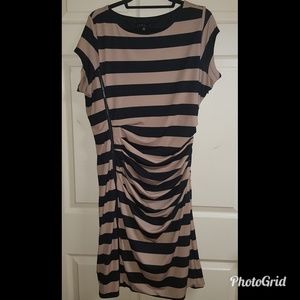 ELOQUII Asymmetrical Zip Stripe Dress ELOQUII Asymmetrical Zip Stripe Dress