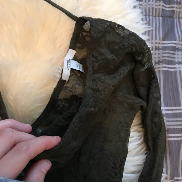 Lace see through green bodysuit - Picture 3 of 4