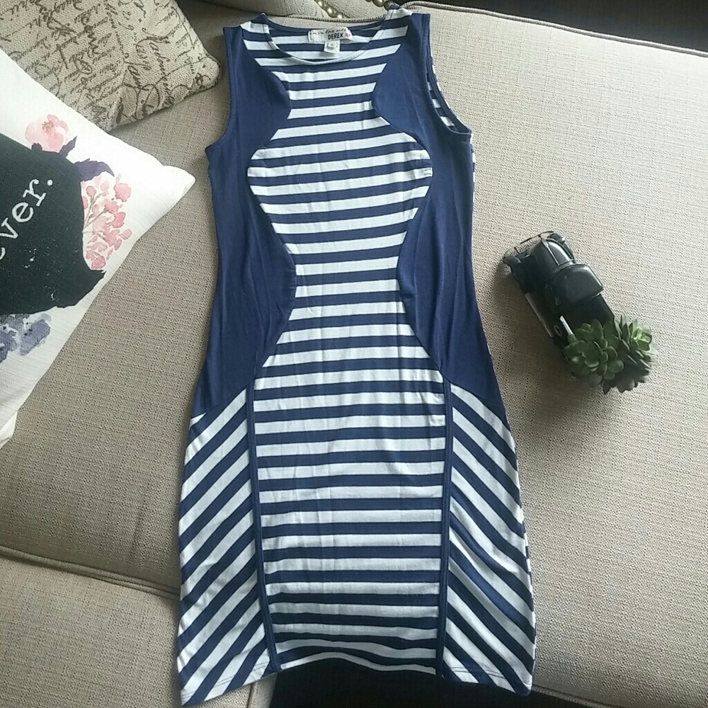 Stripped illusion dress